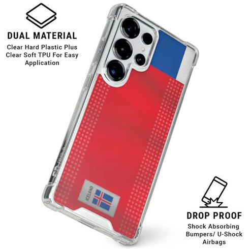 Iceland Soccer Flag Galaxy S25 Ultra Clear Case